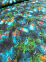 French Terry - batik blau grün braun - 95 % Cotton  5 % Elasthan - Breite 140 cm - 230 g/m²