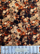 Jersey braun/orange Tupfen - 95 % Co - 5 % Ela - 150 cm breit - 200 g/m²