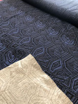 Jersey dunkelblau mit graphischem Muster 95 % Co - 5 % Ela  150 cm breit