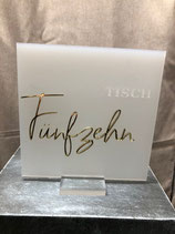 Tischnummer Acryl Gold