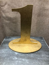 Tischnummer Holz Gold