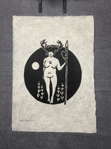 Linoldruck „Wandlerin“