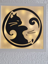 Lichterrahmen "Ying/Yang Katze" 27x27