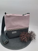 Umhängetasche Linen rosa / Antrazit