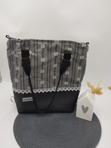 3 in 1 Tasche mittel Edelweiss dunkel/Schwarz mit Spitzen