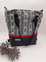 3 in 1 Tasche mittel Edelweiss dunkel/Schwarz mit Spitzen