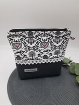 Necessaire Älpler/Schwarz mit Spitzen