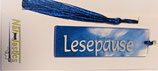 Lesezeichen " Lesepause" blau/ transparent Gr. S