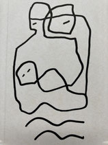 Traits au Posca sur carton blanc 15/10cm