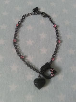 Armkettchen mit Anhänger, Modeschmuck, Hello Kitty, black silhouette