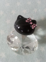 Finger Ring, Damenring, Modeschmuck, Hello Kitty, black