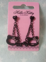 Ohrringe, Ohrstecker, Modeschmuck, Hello Kitty, black silhouette long