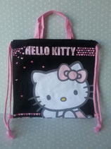 Stoffrucksack, Beutel, Turnbeutel, Hello Kitty, black M