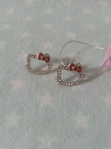 Ohrringe, Ohrstecker, Modeschmuck, Hello kitty, diamond rot