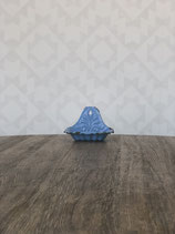 Emaille zachtblauw zeepbakje, 11 cm hoog