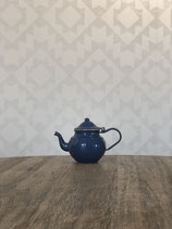Emaille blauw keteltje, 13cm hoog