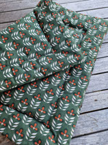 Hundedecke aus weichem Outdoorstoff Canvas Blumen grün