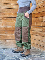 Cord Hose * TAKE it AWAY * Women , Hose für Damen , Outdoorhose mit Besatz oliv