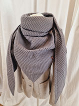 Waffel Halstuch für Damen Schal grau