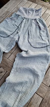Musselinhose , Pumphose Streifen hellgrün weiß