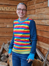 Langarmshirt Hannah  retro Streifen Regenbogen bunt