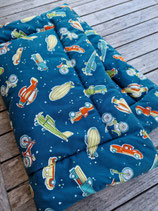 Hundedecke aus weichem Outdoorstoff Fahrzeuge blau