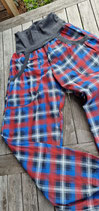 Baumwollhose Karo rockabilly blau rot
