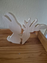 Holzfigur Osterhase mit Möhre