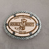 Buckle Gürtelschnalle Double S. Boots antik braun mit Ledereinsatz massiv