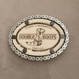 Buckle Gürtelschnalle Double S. Boots antik weiß mit Ledereinsatz massiv