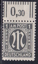 BIZO 16 postfrisch mit Bogenrand oben