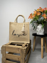 Jute Tasche Love (beige)