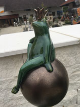 Froschkönig Keramik bronzefarben/grün