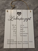 Schild "Liebesrezept"