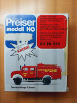 PREISER 644 Magirus TLF Zirkus Krone