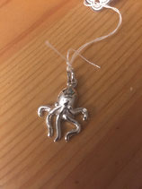 Krake Anhänger 925er Sterlingsilber rhodiniert