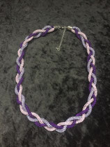 geflochtene Lilatöne Kupferdrahtkette mit Edelstahlkarabinerverschluss (Violett, Flieder und Rosa)