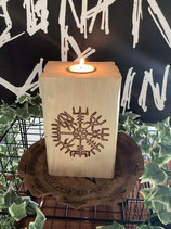 Holzteelicht Vegvisir