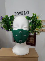 MASCARILLA HIGIÉNICA VIANA CERTIFICADA 30 LAVADOS VERDE CON ESTRELLAS GRISES