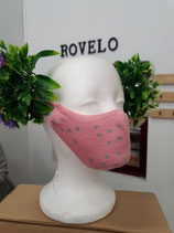 MASCARILLA HIGIÉNICA VIANA CERTIFICADA 30 LAVADOS ROSA CON TOPITOS GRIS