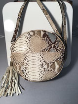 Snake Skin Round Crossbody Bag