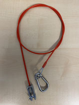 ABREIßSEIL 1200 MM ROT Karabiner CE + Gabelkopf