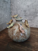 vaasje groen met vogeltjes