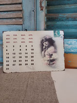 metalen wandplaat kalender met meisjesprint