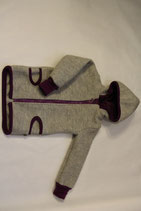 Alpaka WinterWalkJacke hellgrau/ lila