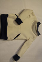 Pullover Merinowalk extra fine wollweiß/ blau