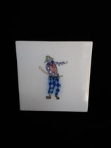 Ancien Carreau Delft Cirque réf 6  dimensions 13 ×13 cm