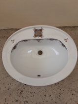 Lavabo à encastrer ou à poser Faience de Desvres Décor Rouen Longueur 57cm Largeur 45,5 cm Profondeur 21cm