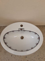 Lavabon à  encastrer ou à  poser Faience de Desvres Décor Rouen Longueur 53cm Largeur 41cm Profondeur 18cm