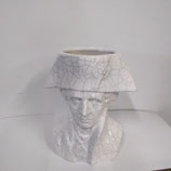 Napoléon Pichet Faience De Desvres Hauteur 22cm L base 11cm  Couleur Blanc Craquelé